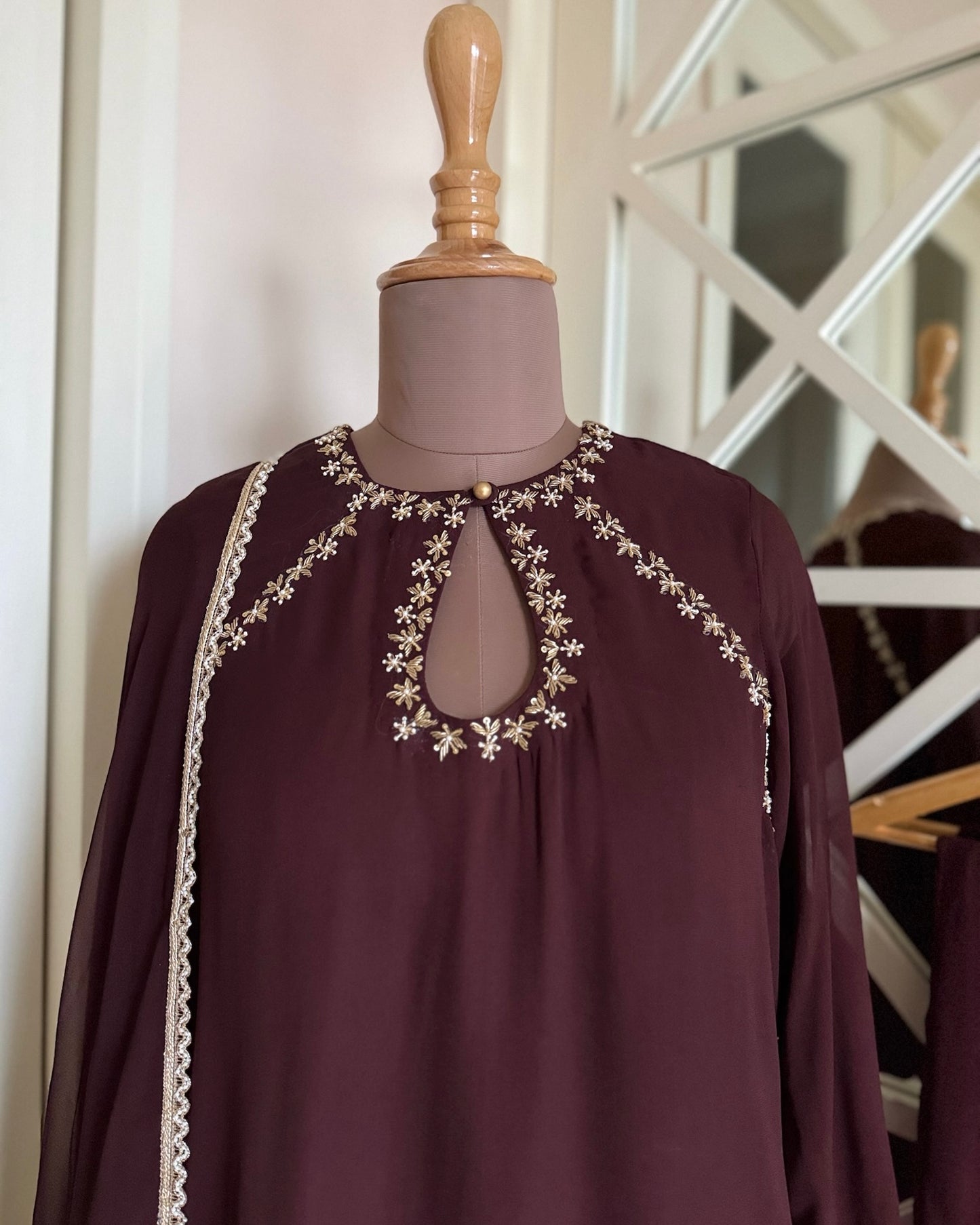 Walnut Brown Georgette Suit