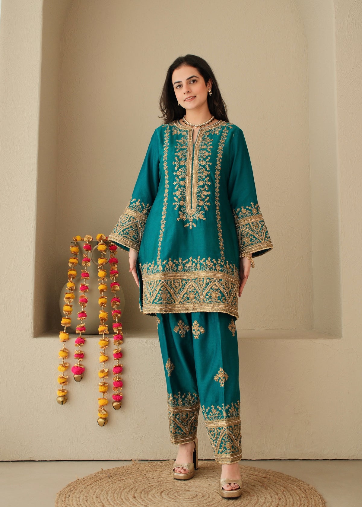 Firoza- Mongia Green Suit