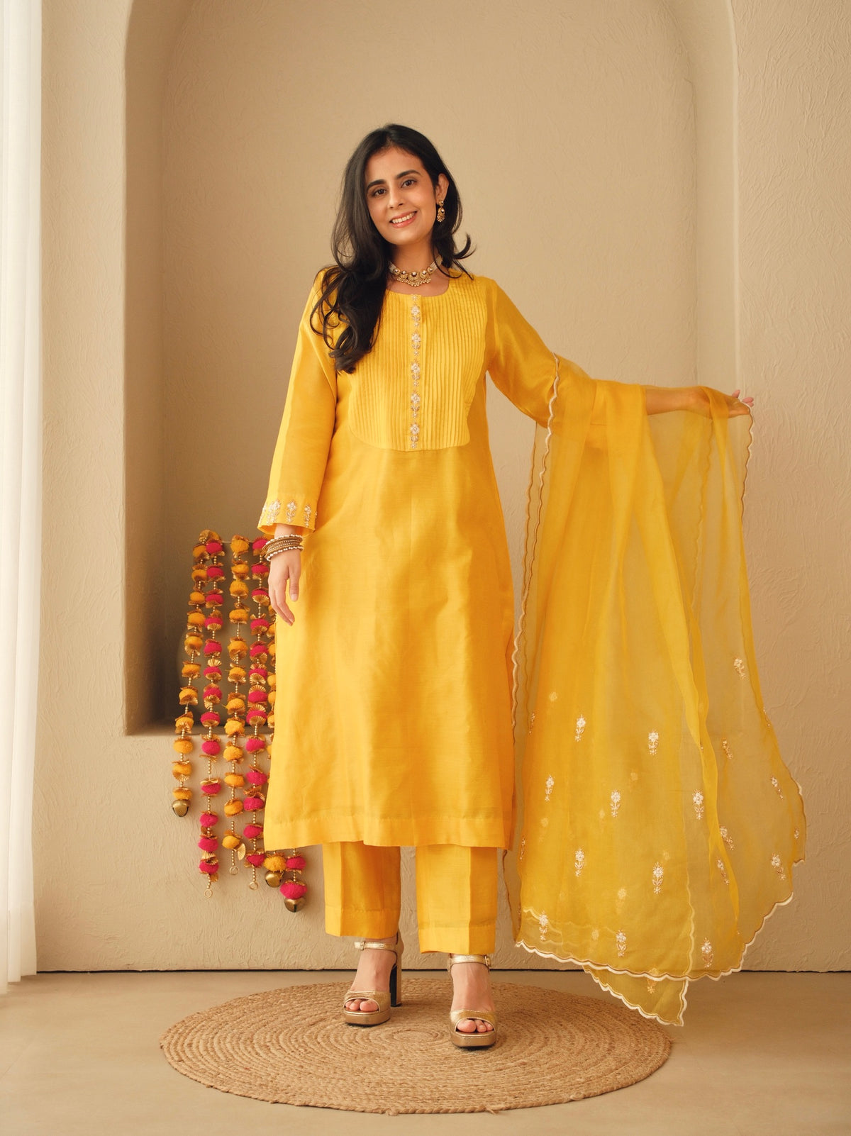 Kesari Noor- Pure Chanderi Suit Set